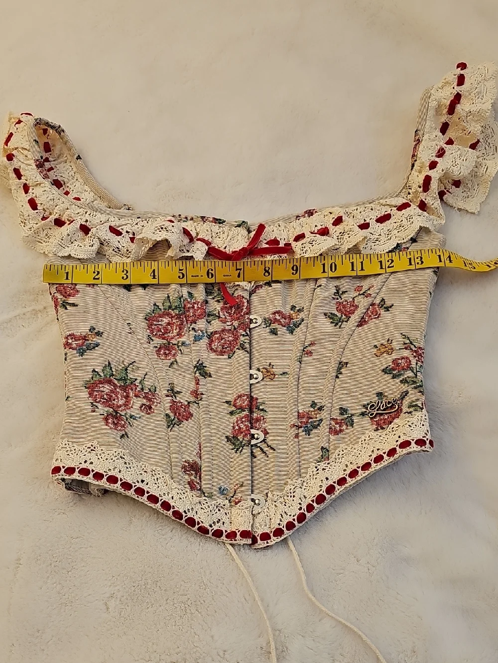 Lace Made Rosey Cottage Corset Size Small - Picture 6 of 10